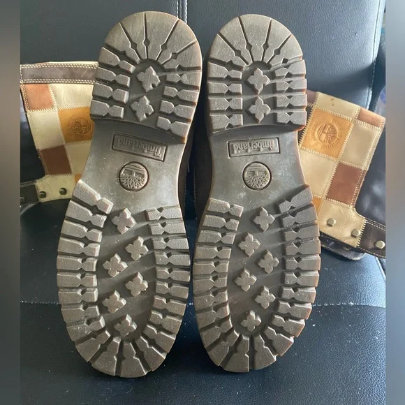 Timberland Patchwork Knee-High Leather Boots Size 11 - Picture 15 of 16